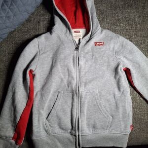Levi's Kids Gray Hoodie with Red Lining